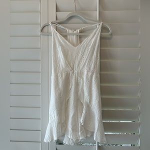 White eyelet romper